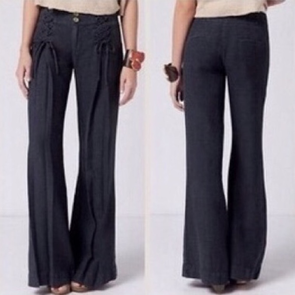 Anthropologie “elevenses” lace up flare pant